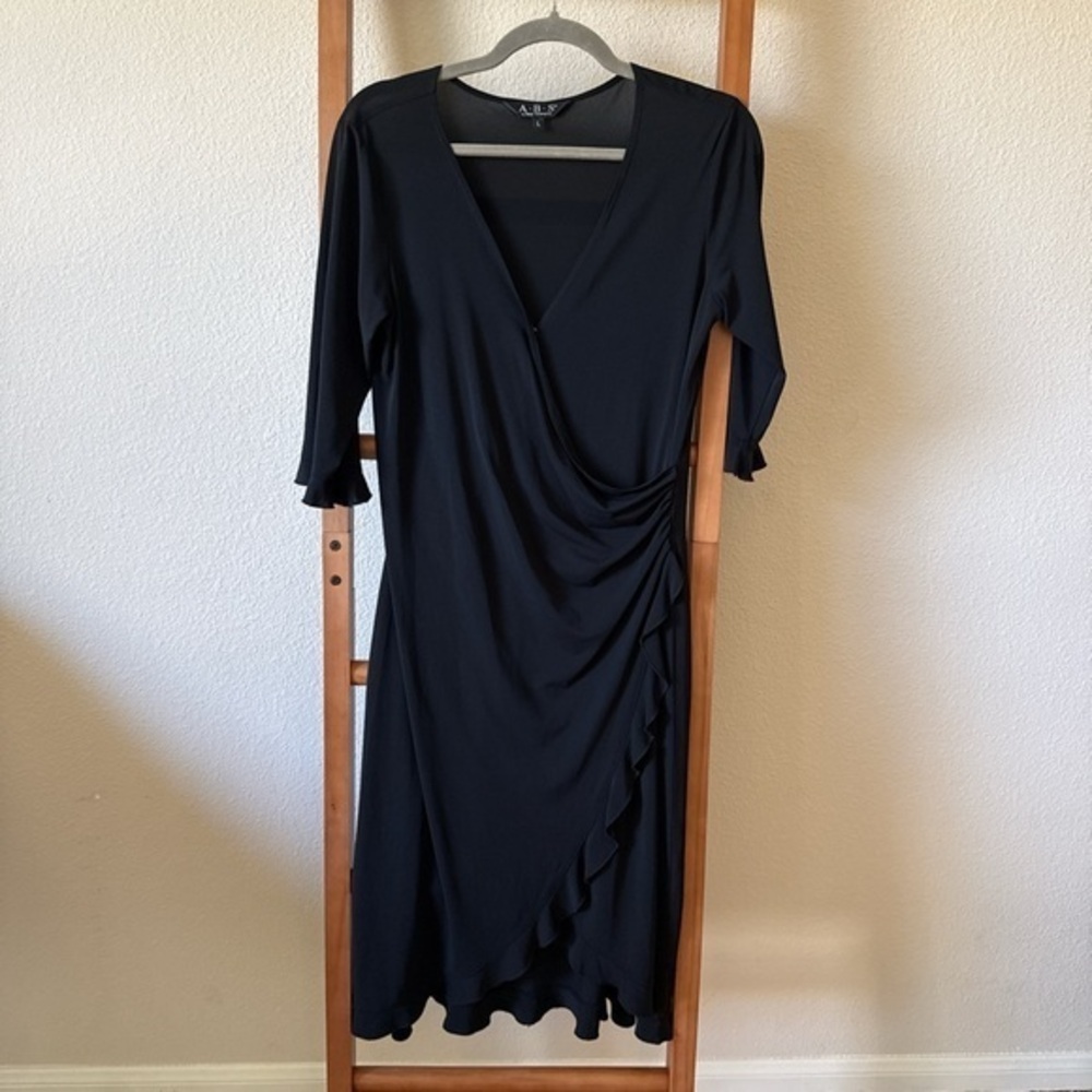 A.B.S MATTE jersey Black Wrap Dress size large